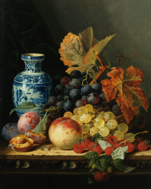 Натюрморт с вазой и фруктами